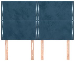Testiere 4 pz blu scuro 72x5x78/88 cm in velluto