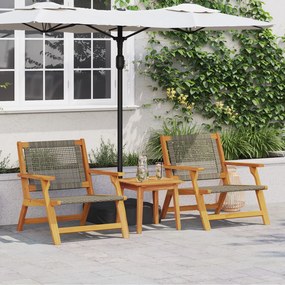 Set da giardino : 3 pezzi in legno massello di acacia, grigio