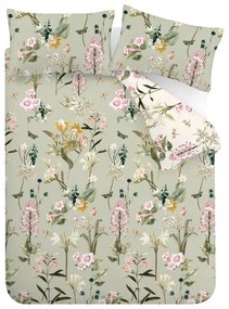 Biancheria da letto verde chiaro in cotone per letto matrimoniale 200x200 cm Exotic Floral – RHS