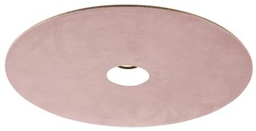 Paralume piatto in velluto rosa con oro 45 cm