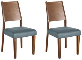 Set di 2 sedie legno scuro e grigio ELMIRA Beliani