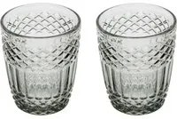 Set 2 bicchieri acqua vetro grigio lavorato Amalia