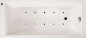 Vasca idromassaggio rettangolare Galaxy,bianco ,75, 170 cm, 10 bocchette, SANYCCES
