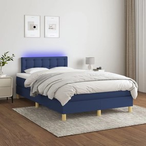 Letto A Molle Con Materasso E Led Blu 120x200cm İn Tessuto /