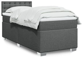 Giroletto A Molle Con Materasso Grigio Scuro 90x200 Cm Tessuto /