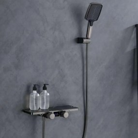 Sistema doccia ELITE EDITION BBT2053 termostatico con LED e getti multipli, in più finiture tra cui nero opaco e grigio grafite — Cromo pietra