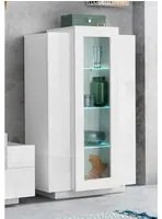 Vetrina Moderna per Soggiorno E Sala Da Pranzo 80x38x120,5cm - CELESTIA Colore: bianco laccato