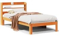 Letto senza Materasso Marrone Cera 90x190 cm in Legno di Pino 3306799