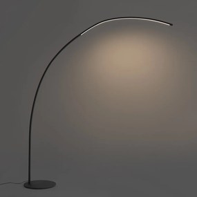 Lampada ad arco moderna nera con LED e dimmer touch - Arlow