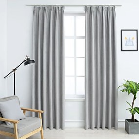 Tende Oscuranti Con Ganci 2 Pz Grigie 140x245 Cm /
