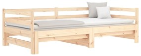 Dormeuse estraibile 2x(80x200) cm in legno massello di pino