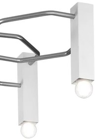 Applique 1 luce - Raster - Metal Lux Nichel opaco Bianco verniciato