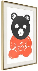 Poster  Teddy Bear in Love  Cornice Quadri Cornice d'oro con passe-partout, Larghezza x Altezza Home decor 40x60