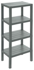 Scaffale Da Bagno Salvaspazio 100 Cm Quattro Ripiani Feridras "Woody" Grigio