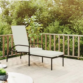 Lettino Prendisole Con Poggiapiedi İn Rattan Pe Marrone /
