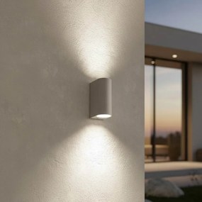 Applique da Esterno Bidirezione IP65 GU10 Stondata - Grigio Base GU10
