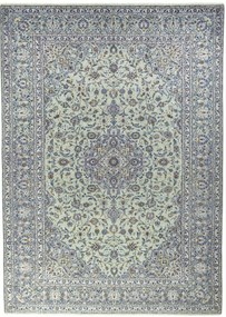 Kashan Tappeto 430x300 Verde (Iran) Annodato A Mano