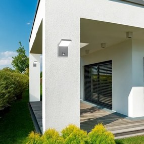 Brilagi - Lampada da parete a LED per esterni con sensore RIANO LED/8W/230V argento