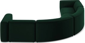 Divano angolare verde scuro con rivestimento in velluto Ekahi – Makamii