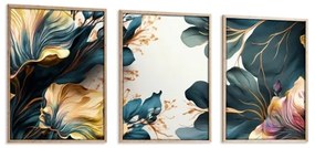 SET 3x Foto in cornice 50x70 cm piante