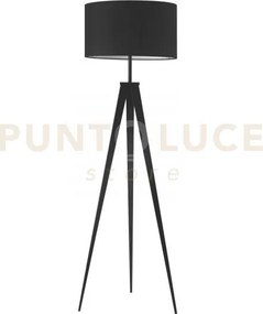 Piantana ibis nera 1 luce attacco e27 50x160cm in metallo e tessuto