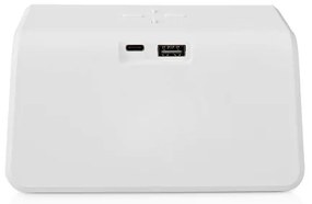 Nedis WCACQ30WT - Orologio a sveglia con display LCD e senza fili caricatore 15W/5V bianco