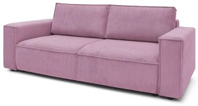 Divano letto in velluto a coste rosa 245 cm Nihad - Bobochic Paris