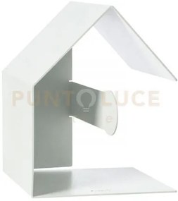 Porta carta igienica da parete casetta bianco marmo in ferro 14,3x1...