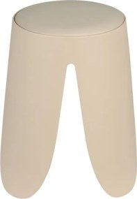 Sgabello per il bagno beige opaco con seduta imbottita e piedini antiscivolo Flores