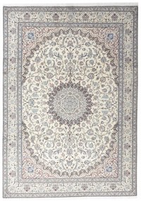 Nain Tappeto 370x260 Beige (Iran) Annodato A Mano