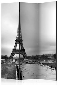 Paravento Parigi: Torre Eiffel - paesaggio in bianco e nero