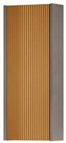 Pensile bagno Niwa laccato opaco grigio carbone con vetro senape, 1 anta apertura da sinistra P 17 x L 30 x H 78.5 cm