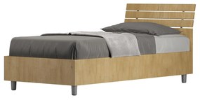 Letto singolo Ankel 80x190 cm - Con contenitore o rete a doghe, Quercia / Contenitore