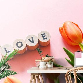 Carta da parati autoadesiva – Cubi con scritta Love