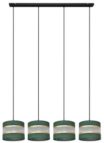 Lampadario a sospensione con filo HELEN 4xE27/15W/230V verde/oro