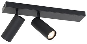 Faretto da soffitto moderno nero a 2 luci orientabili - Renna