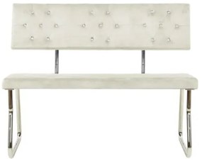 Panca 110 cm in Velluto Bianco Crema