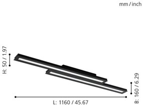 Eglo 99411 - Plafoniera LED RGB dimmerabile SALITERAS-C 2xLED/10W/230V