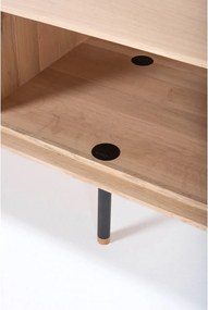 Mobile TV nero-color legno naturale in legno di quercia 160x48 cm Fina - Gazzda