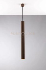 Lampadario a sospensione fluke tonda corten 1 luce attacco gu10 5,5...