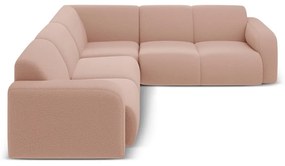 Divano angolare rosa chiaro in tessuto bouclé (angolo variabile / a L) Molino - Micadoni Home