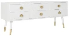 Mobile TV DKD Home Decor Bianco Dorato Abete Legno MDF 120 x 42 x 54 cm