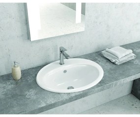 Kamalu - lavabo da incasso soprapiano 56cm ceramica litos-655