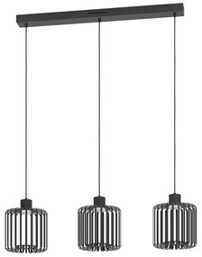 Lampadario A Sospensione Contemporaneo Ginestrone-Z Acciaio Nero 3 Luci Led 3,7W