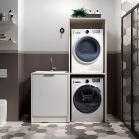 Mobile da bagno sotto lavabo SENSEA Jnka legno larice bianco L 70 x H 92 x P 66 cm, lavabo non incluso