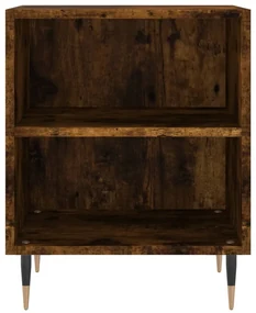 Comodini rovere fumo 2 pz 40x30x50 cm in legno multistrato