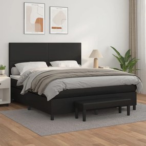 Giroletto A Molle Con Materasso Nero 160x200 Cm İn Similpelle /