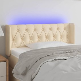 Testiera A Led Crema 93x16x78/88 Cm İn Tessuto /