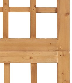 Divisorio a 4 pannelli in legno massello di abete 161x180 cm