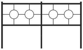 Testiera in metallo nero 150 cm